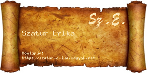 Szatur Erika névjegykártya